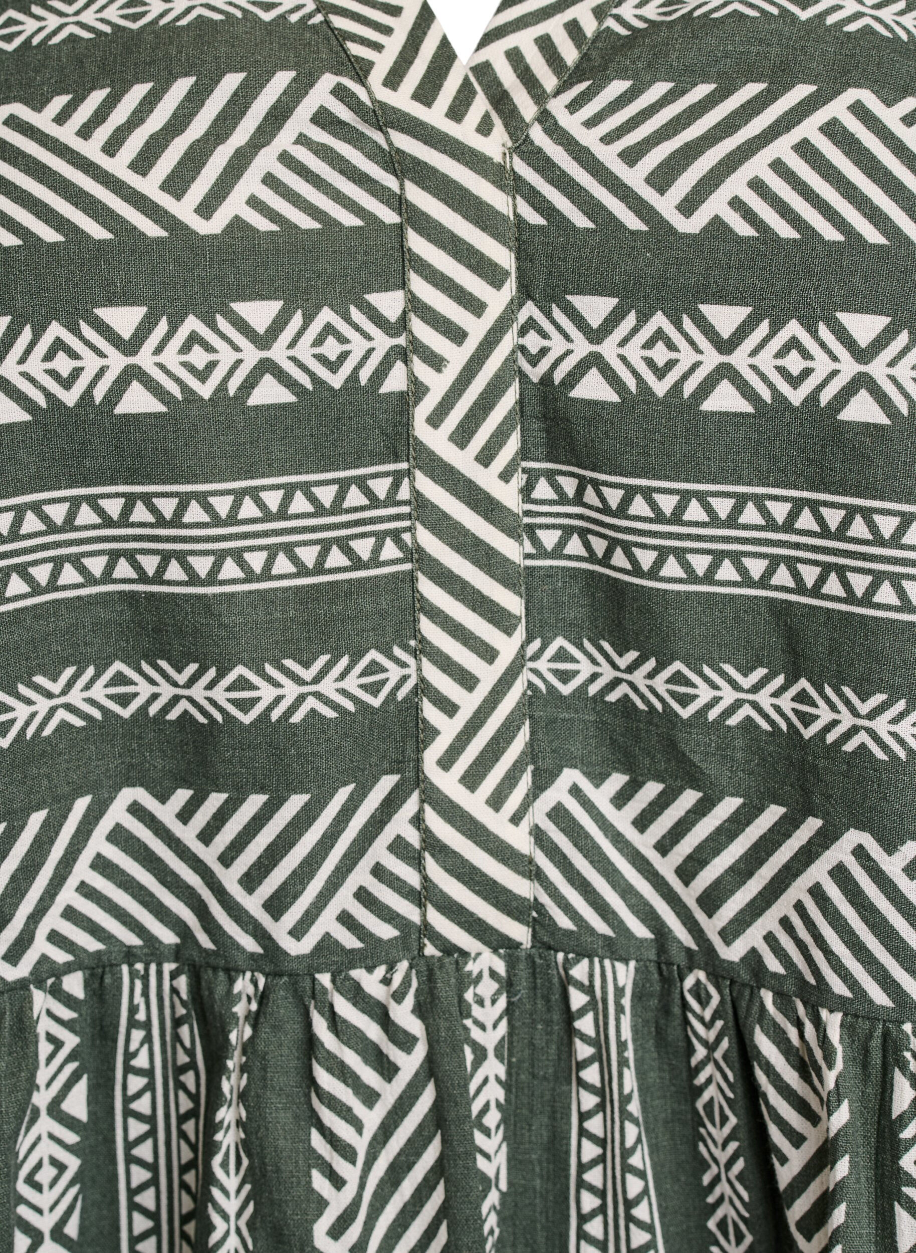 ZizziKleid mit Grafikprint und 3/4-&Auml;rmeln, Gr&uuml;n, Packshot image number 2