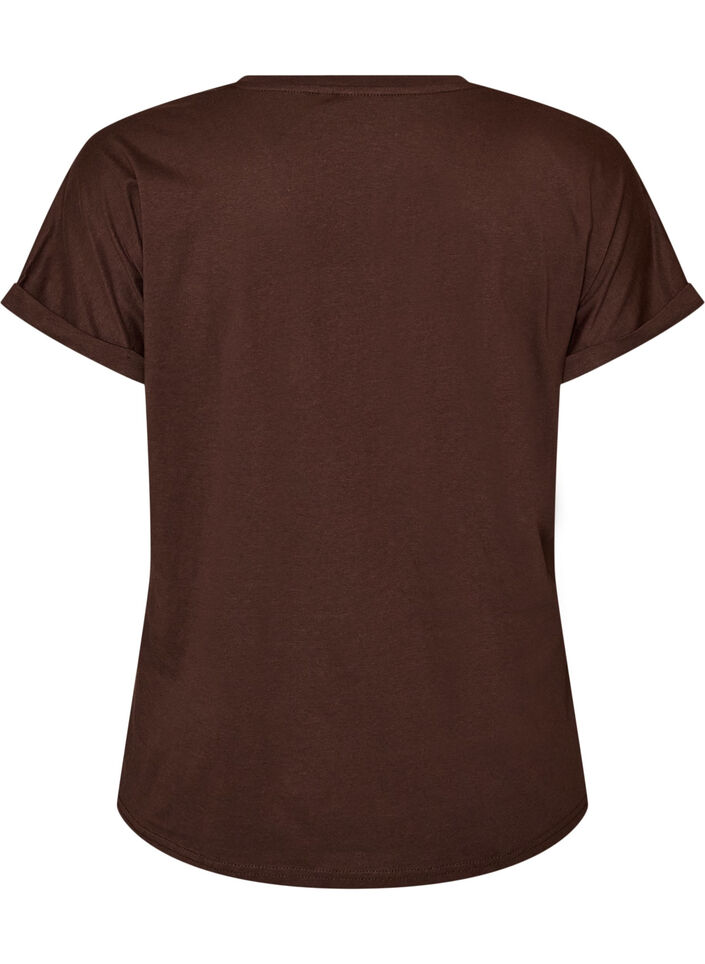 T-Shirt aus Baumwolle mit Blumenprint, Braun, Packshot image number 1