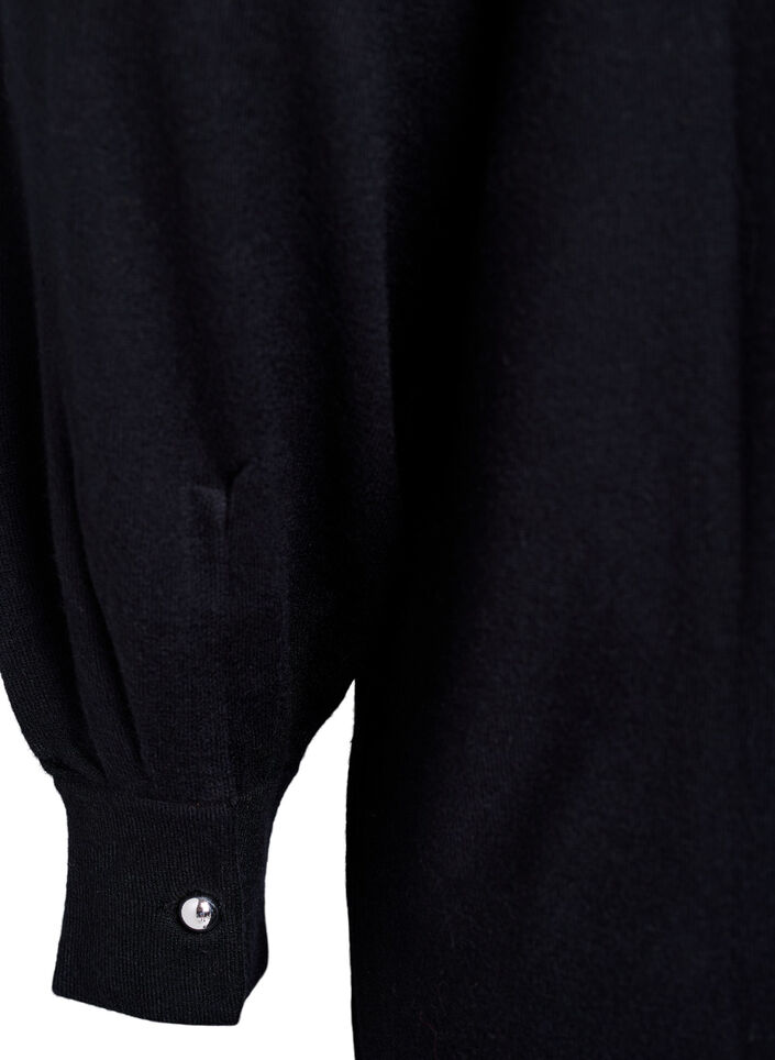 Kurzes Strickkleid mit Raglanärmeln, Schwarz, Packshot image number 3