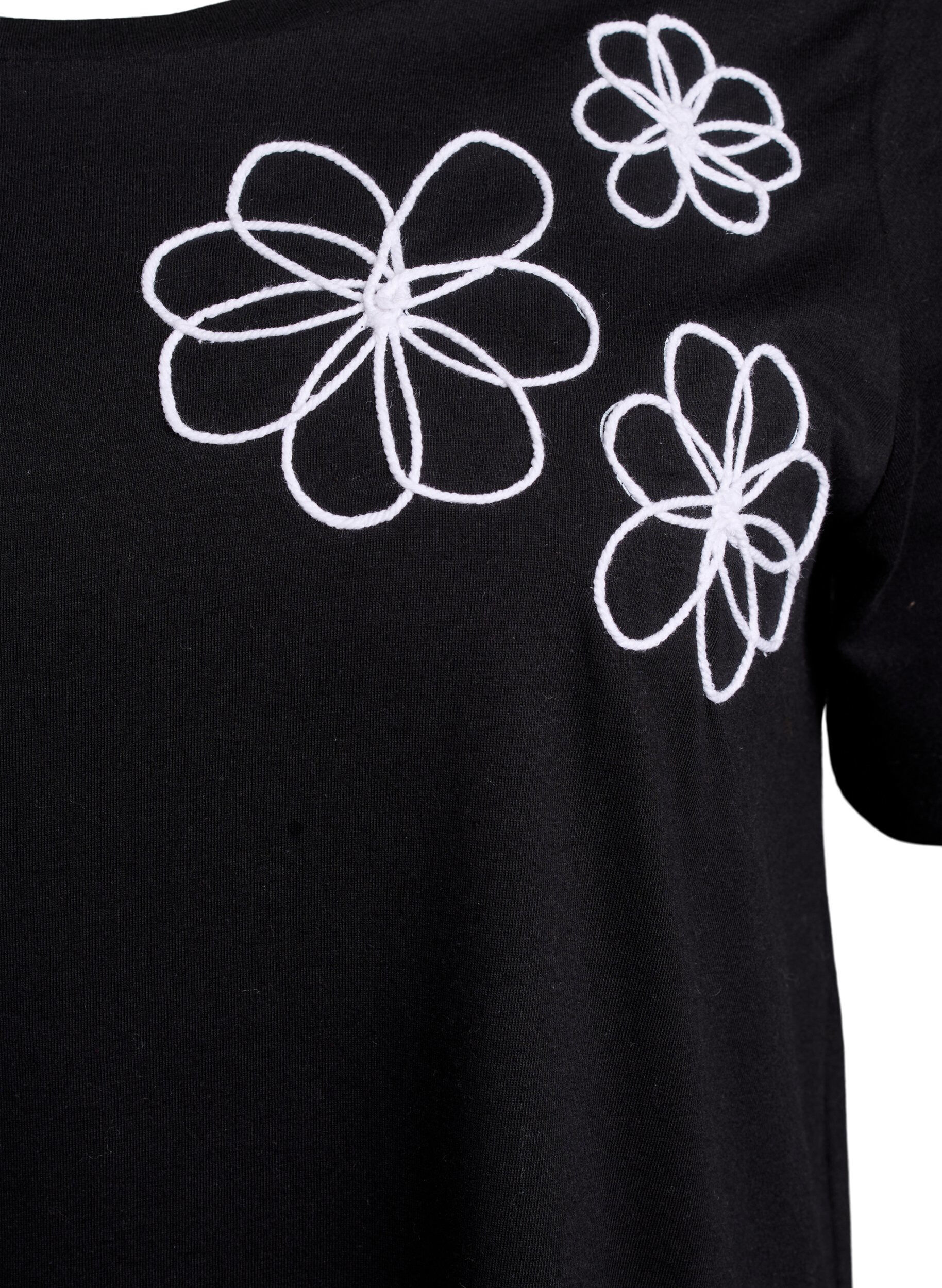 ZizziT-Shirt mit dekorativen Details, Schwarz, Packshot image number 2
