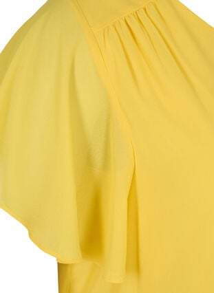 Bluse mit kurzen Ärmeln, Primrose Yellow, Packshot image number 3