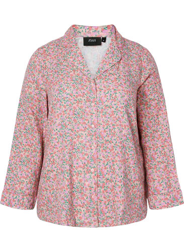 Nachthemd aus Baumwolle mit Blumenmuster, Powder Pink, Packshot image number 0