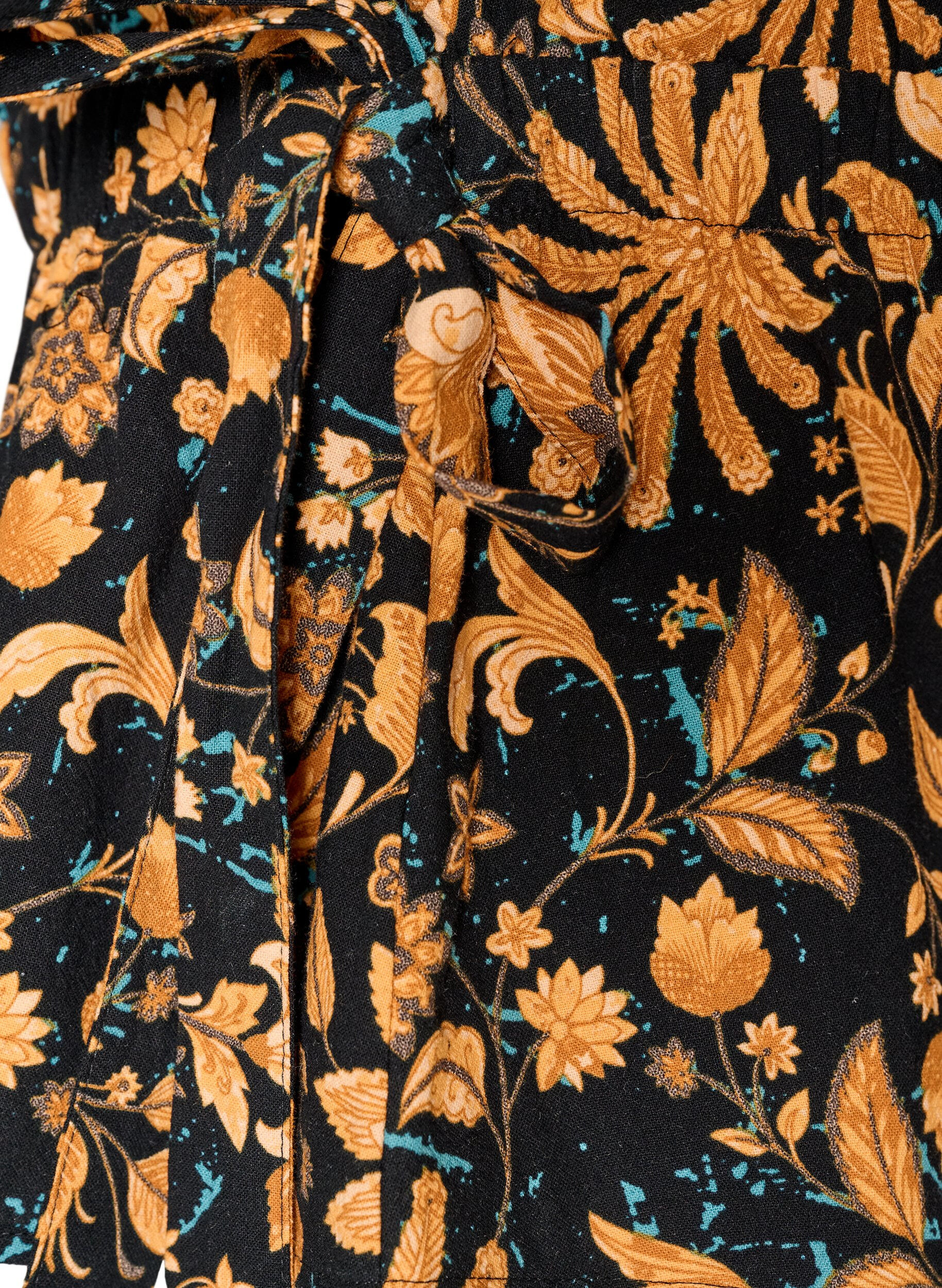 ZizziGebl&uuml;mte Bluse aus Baumwolle mit Bindeband, Orange, Packshot image number 3