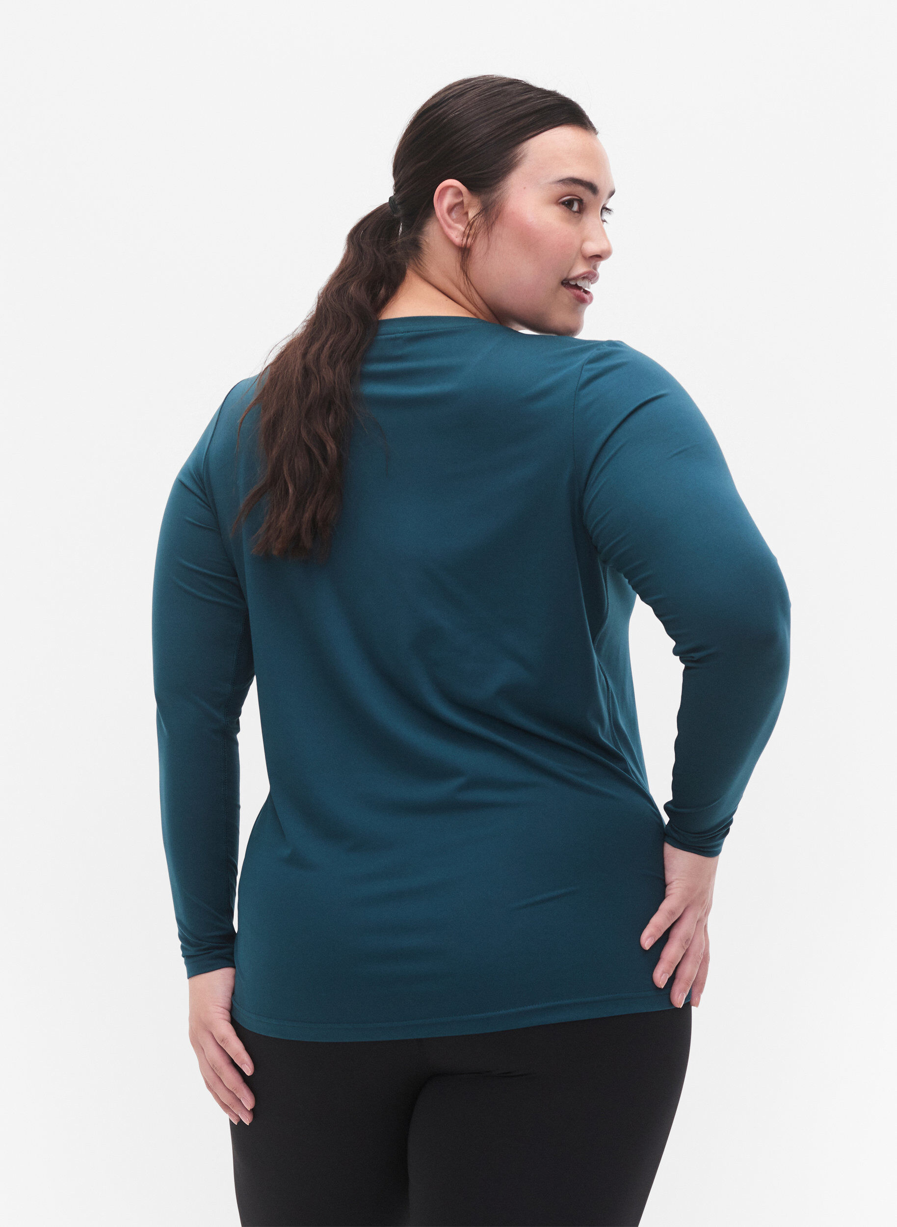 ZizziLang&auml;rmeliges Trainingsshirt, Deep Teal, Model image number 1