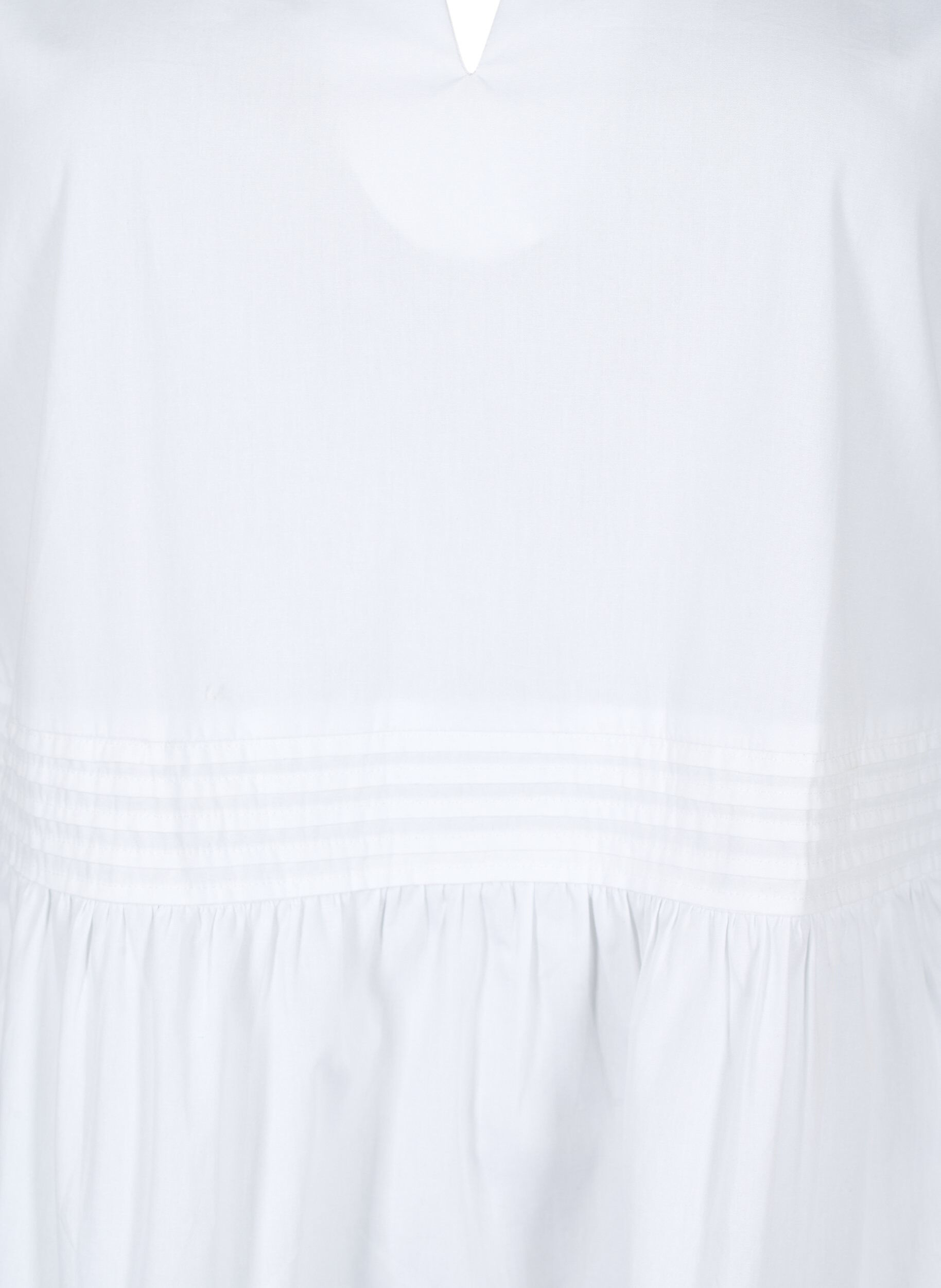 Zizzi&Auml;rmelloses Top mit Biesen und R&uuml;schendetails, Wei&szlig;, Packshot image number 2