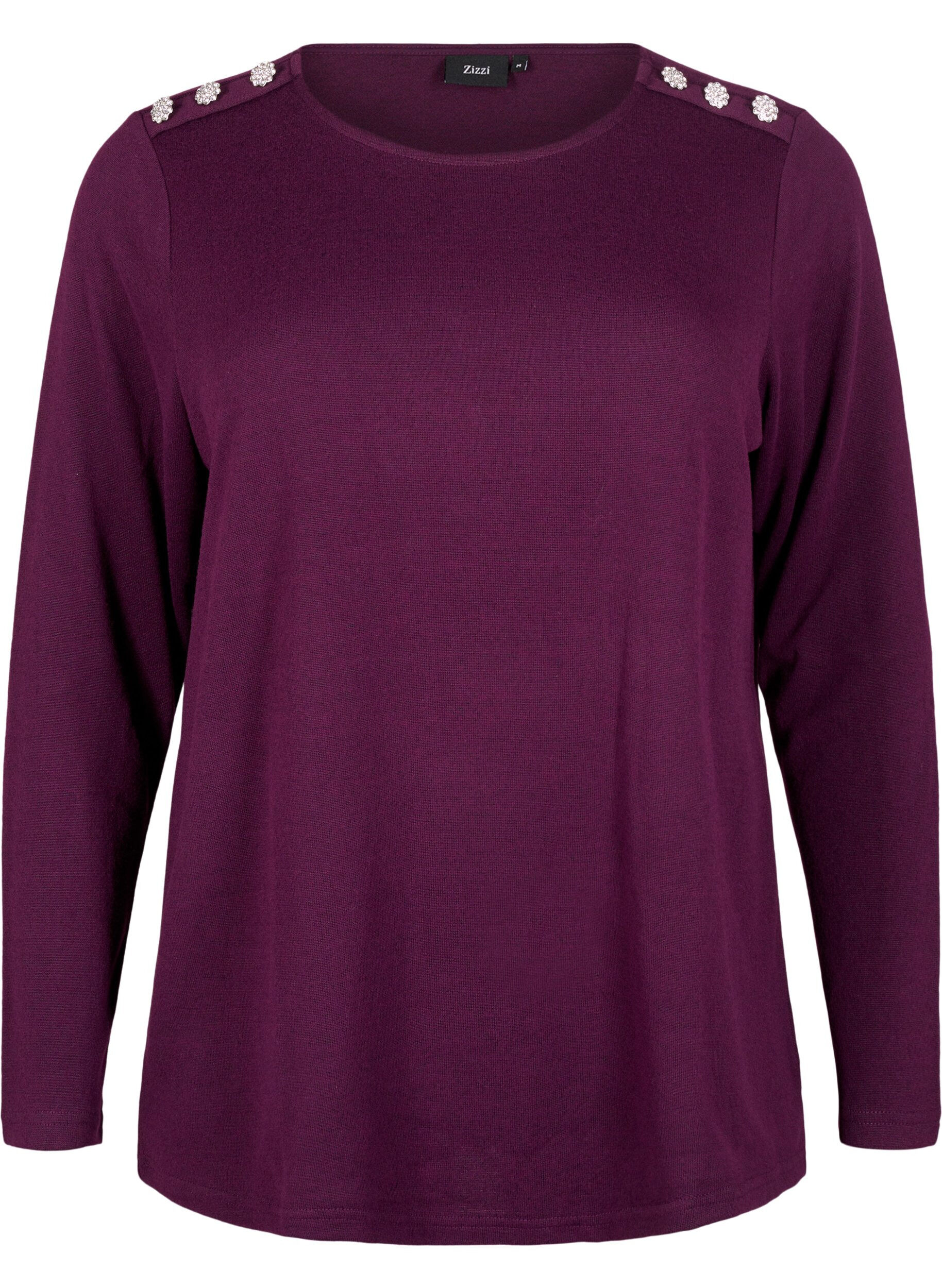 ZizziBluse mit Zierkn&ouml;pfen, Lila, Packshot image number 0