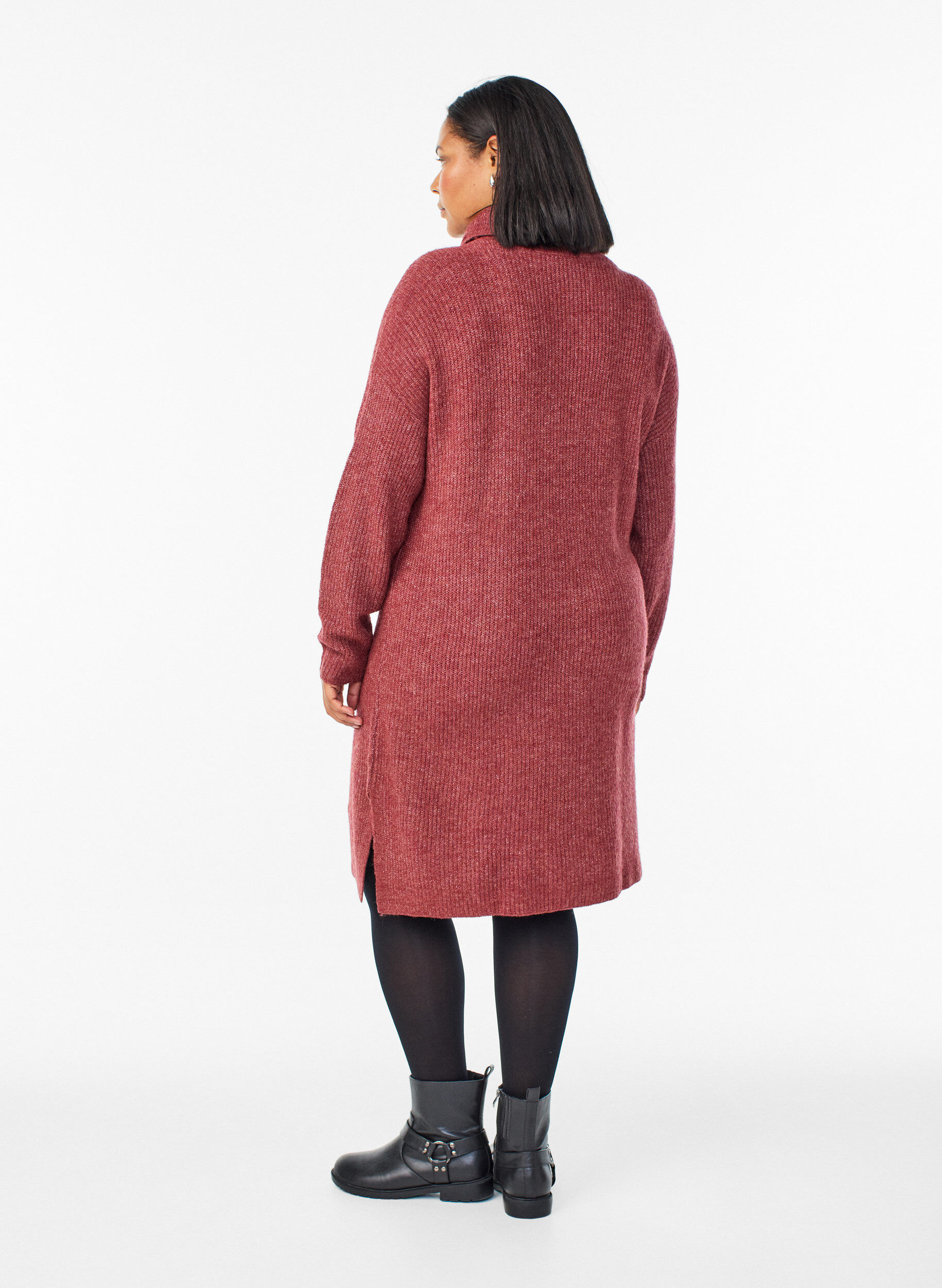 ZizziStrickkleid mit Rollkragen, Rot, Model image number 1