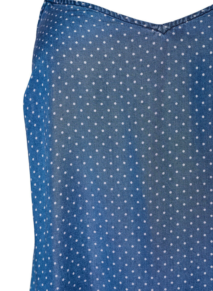 Knielanges Tr&auml;gerkleid aus TENCEL&trade; Lyocell in Denim-Optik, Blau, Packshot image number 2