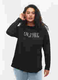 Sweatshirt mit hohem Kragen, Black, Model