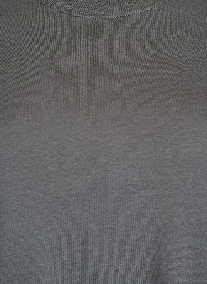 Basic-T-Shirt aus Baumwolle mit Rundhalsausschnitt., Grau, Packshot image number 2