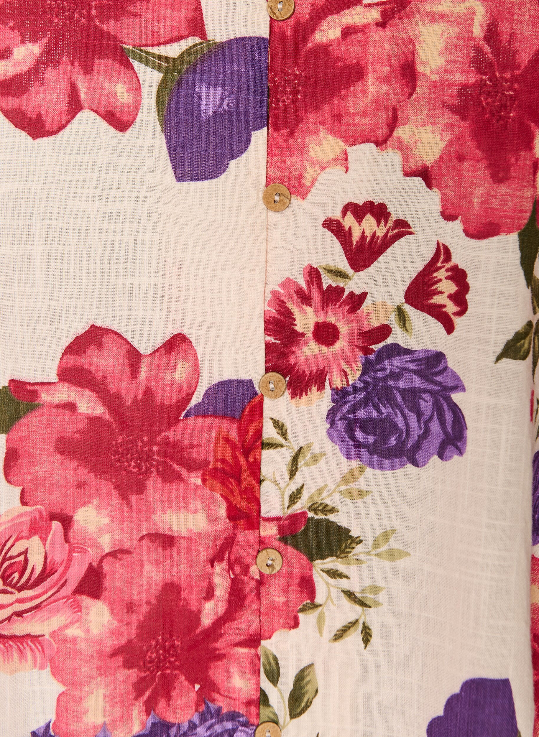 ZizziKurz&auml;rmelige Bluse aus Baumwolle mit V-Ausschnitt, Rot, Packshot image number 2