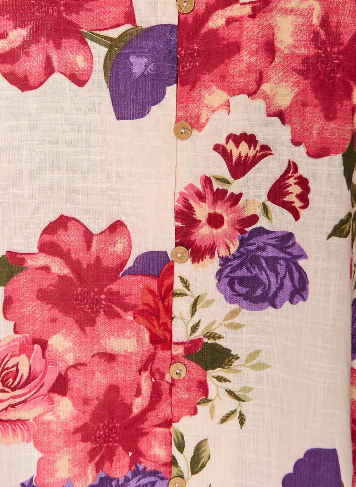 Kurz&auml;rmelige Bluse aus Baumwolle mit V-Ausschnitt, Rot, Packshot image number 2