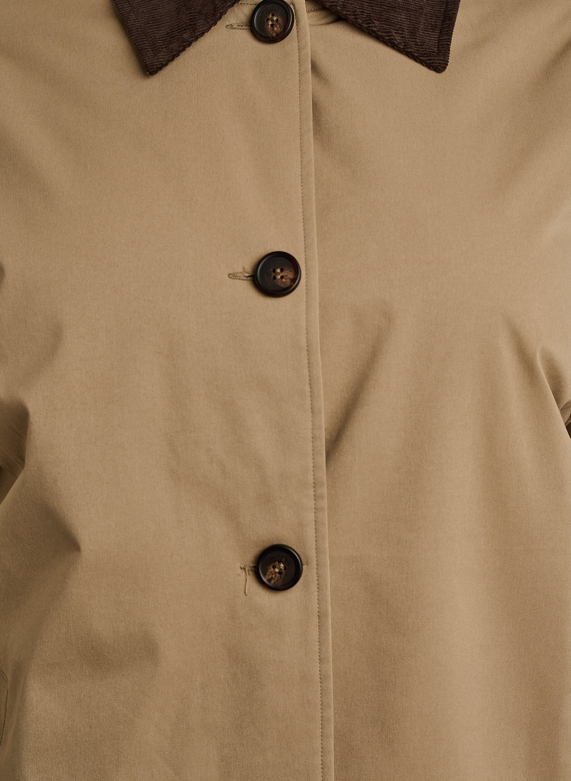 ZizziMittellange Jacke mit Cordkragen, Beige, Packshot image number 2