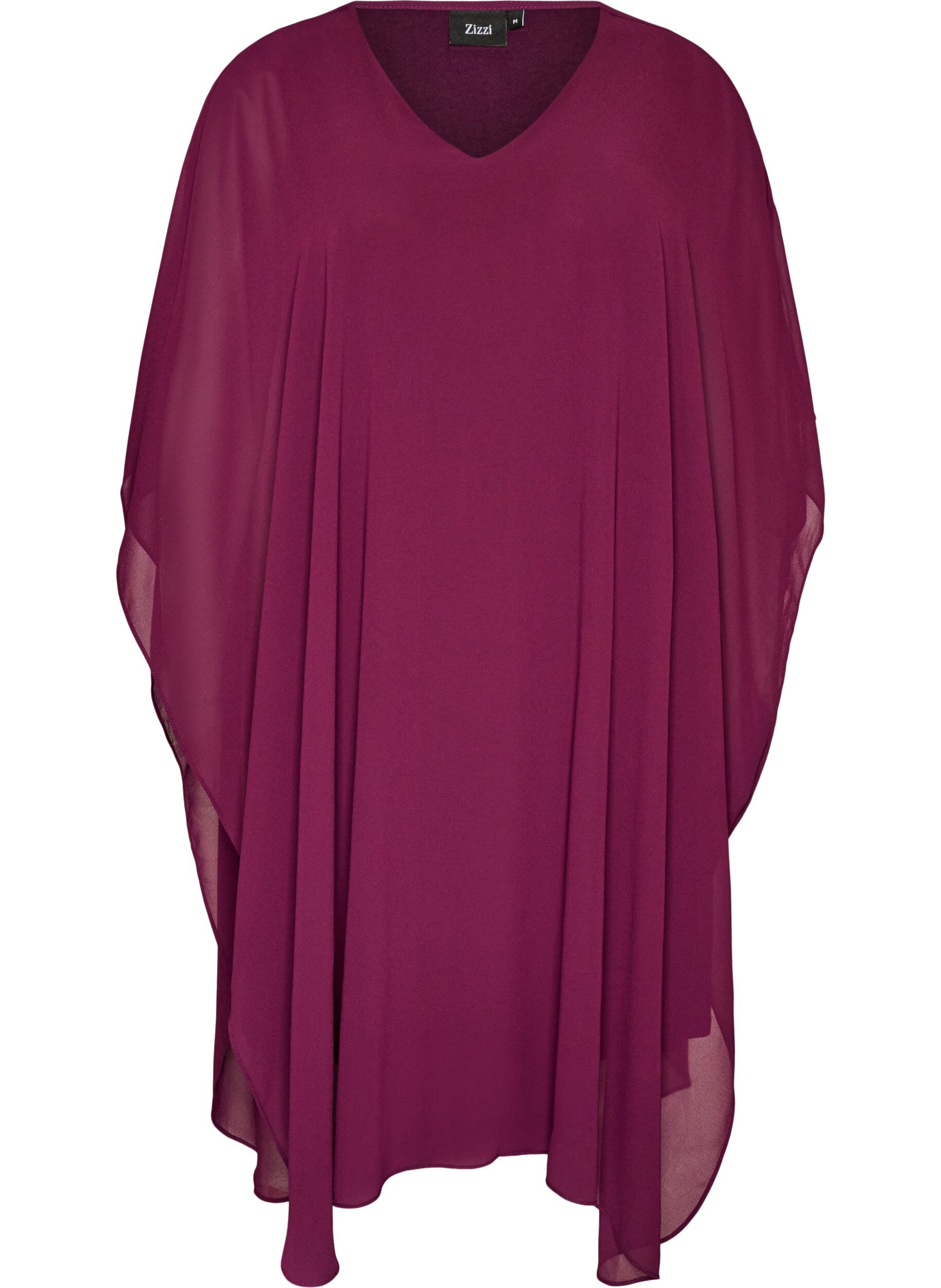 Kurzes Chiffonkleid mit V-Ausschnitt