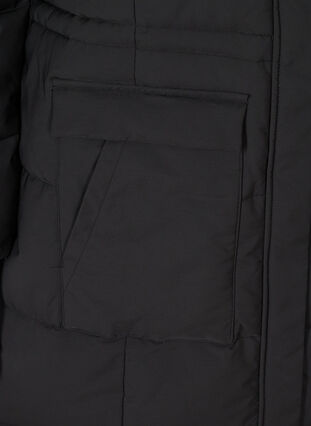 Lange WInterjacke mit justierbarer Taille, Black, Packshot image number 3