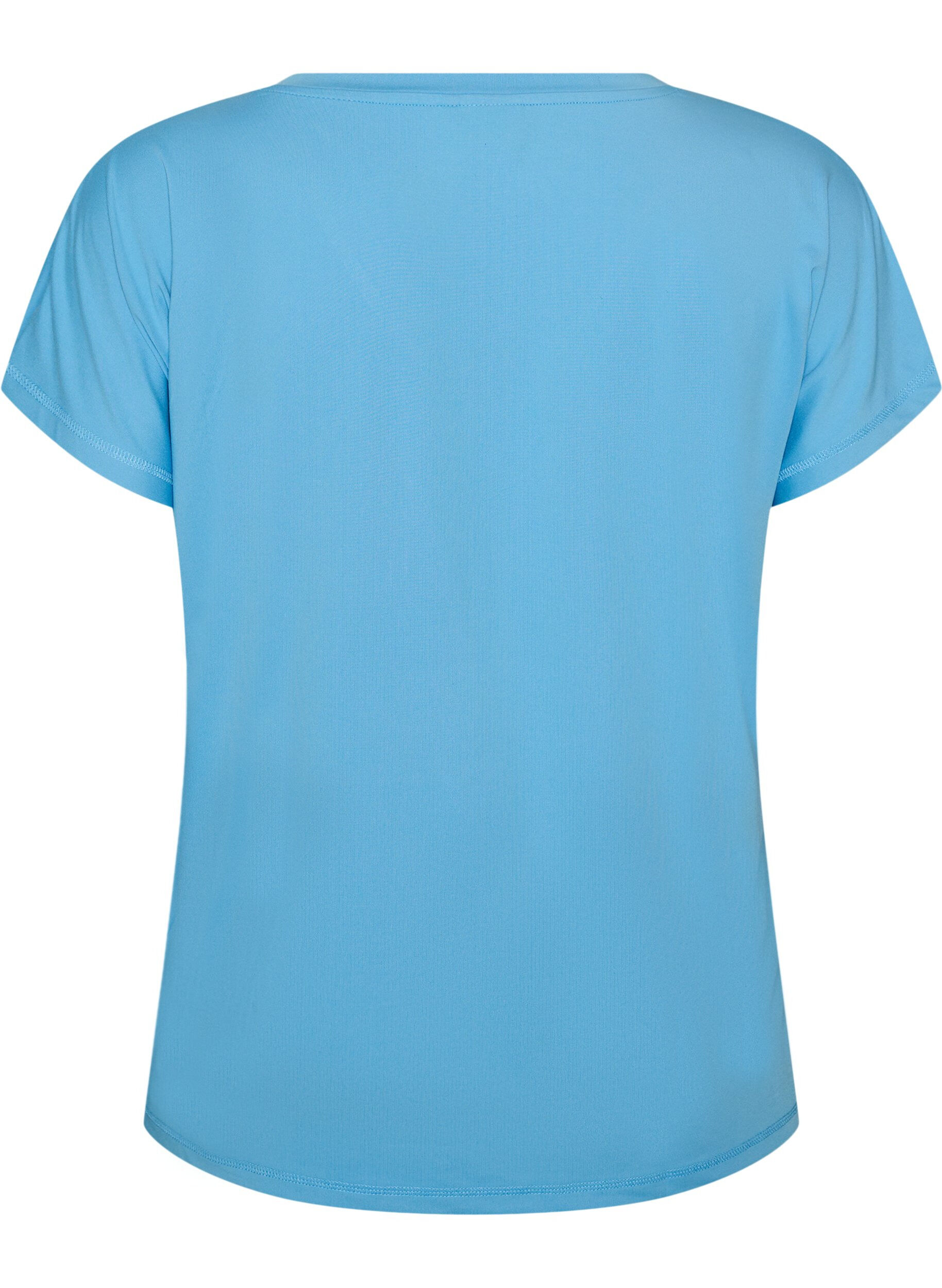 ZizziLockeres Trainings-T-Shirt mit V-Ausschnitt, Blau, Packshot image number 1