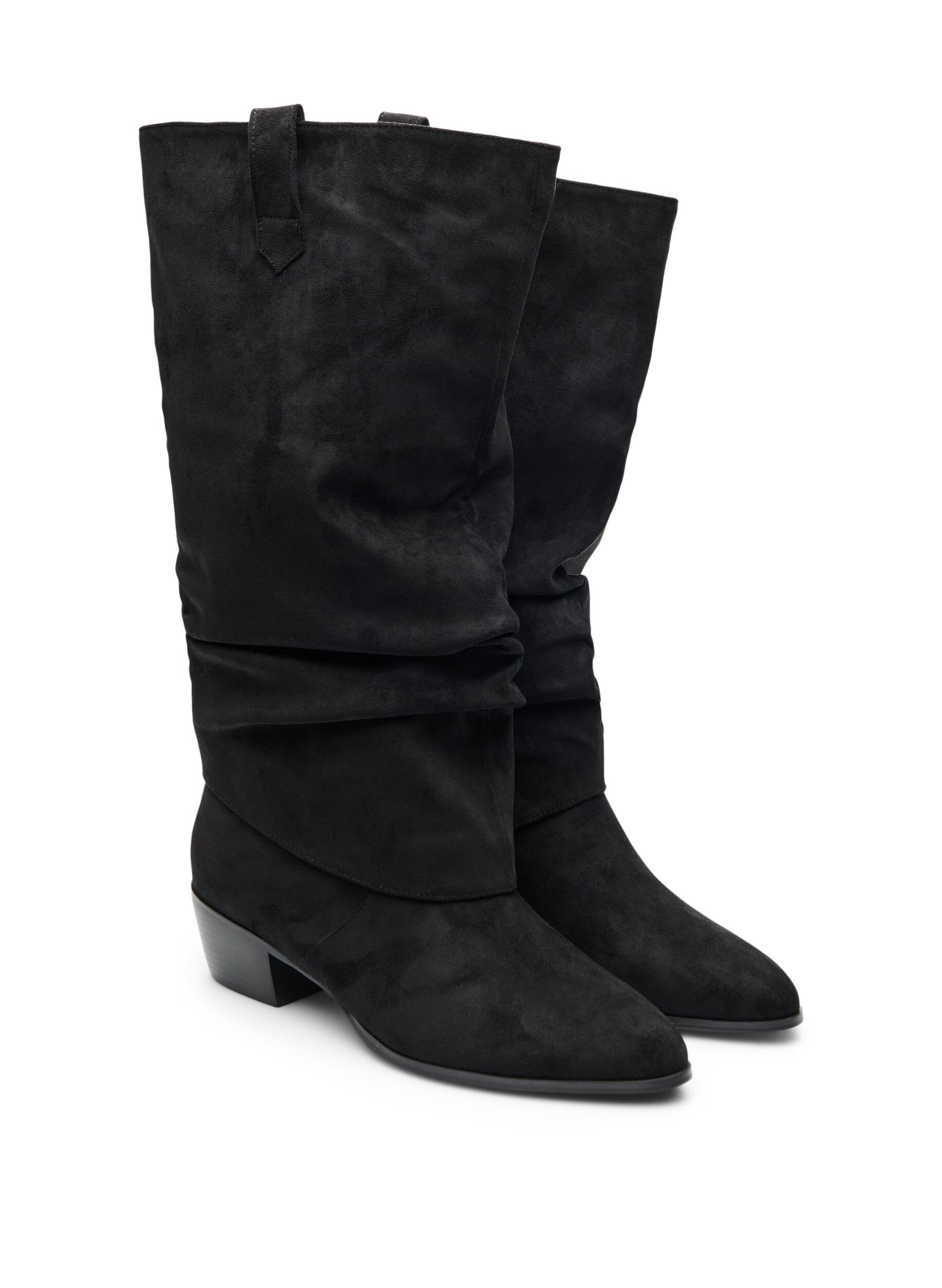 ZizziLanger Stiefel in Wildlederoptik mit abnehmbarem Schaft, Schwarz, Packshot image number 1