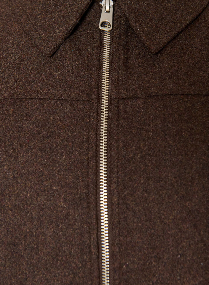 Kurze Jacke mit Hemdkragen und Rei&szlig;verschluss, Braun, Packshot image number 2