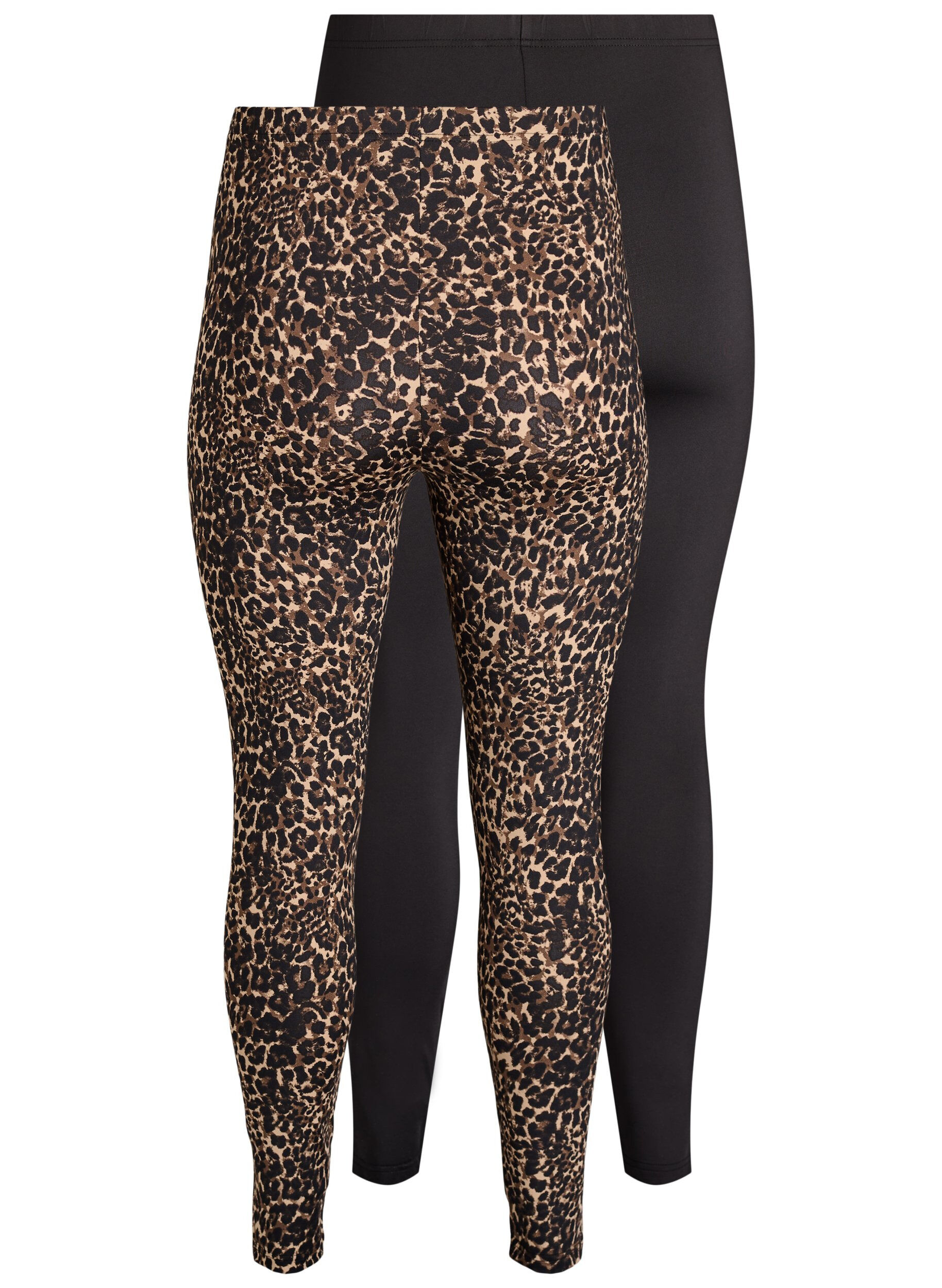 Zizzi2er-Pack lange Leggings mit normaler Taille, Schwarz, Packshot image number 1