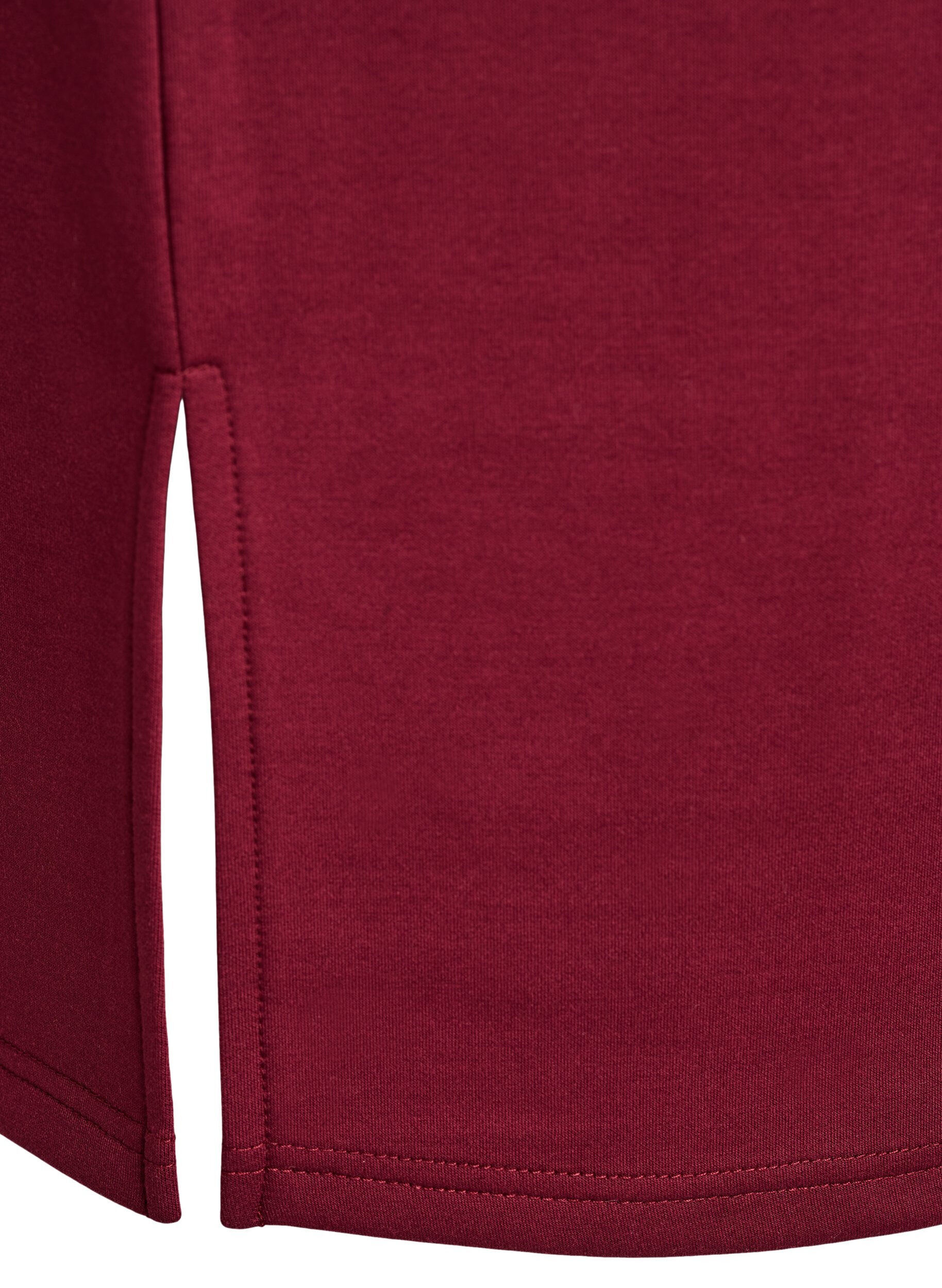 ZizziKurzes Sweatshirtkleid mit hohem Kragen und Rei&szlig;verschluss, Dunkles Bordeaux, Packshot image number 3