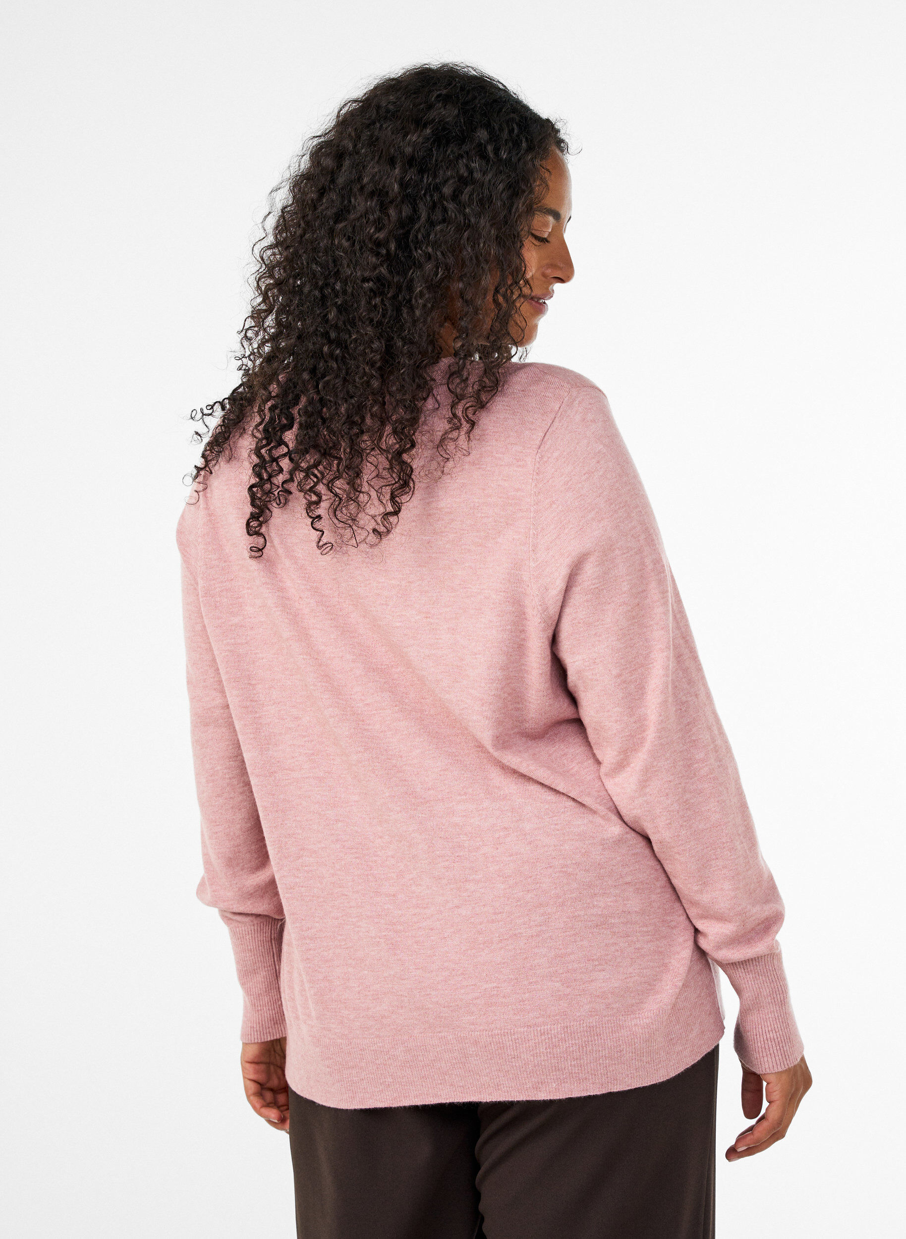 ZizziStrickbluse mit Rundhalsausschnitt, Rot, Model image number 2