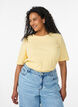 Bluse aus geripptem Jersey mit kurzen &Auml;rmeln, Gelb, Model image number 0