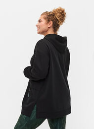 Sweatshirt mit Kapuze und Taschen, Black, Model