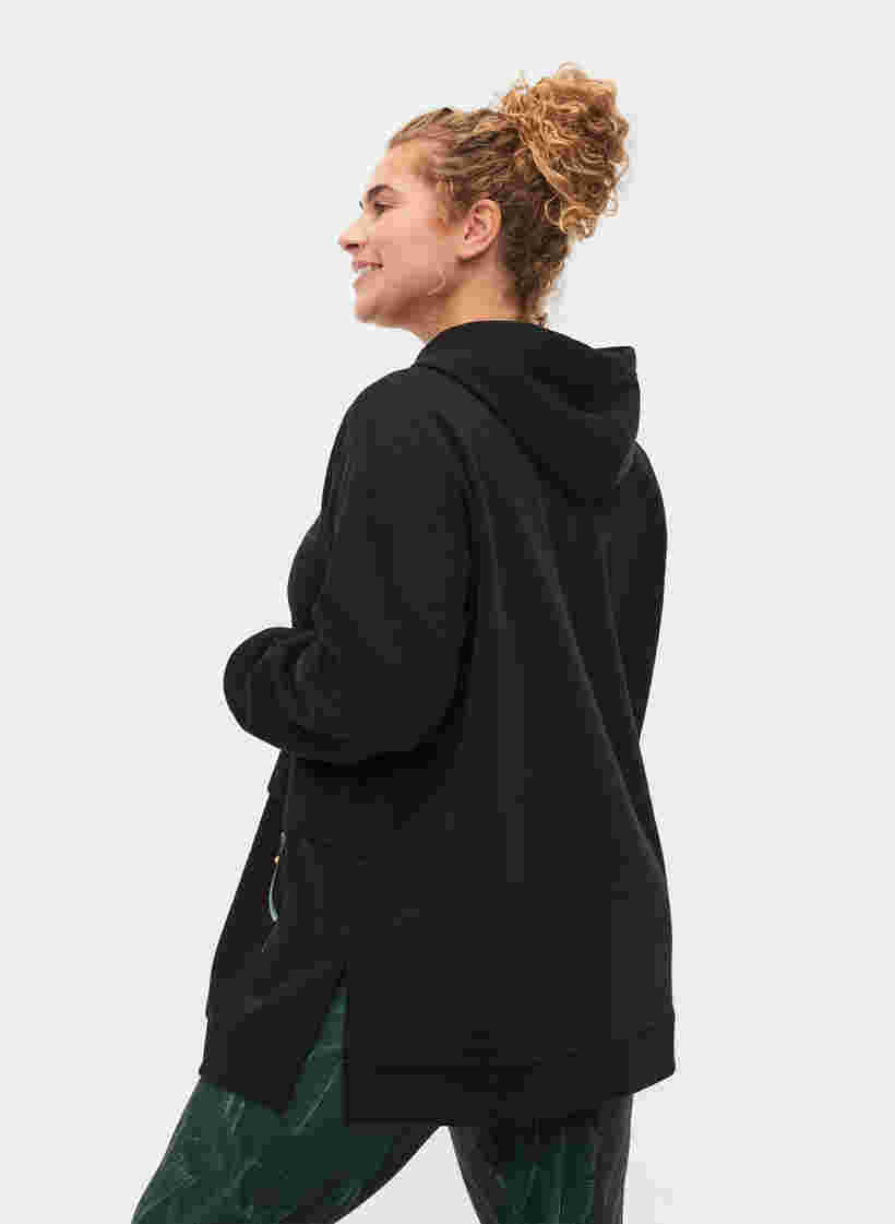 Sweatshirt mit Kapuze und Taschen, Black, Model image number 1