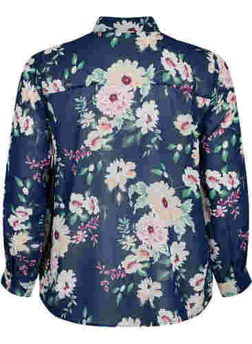 FLASH - Langärmeliges Hemd mit Blumenprint, Navy Flower, Packshot image number 1