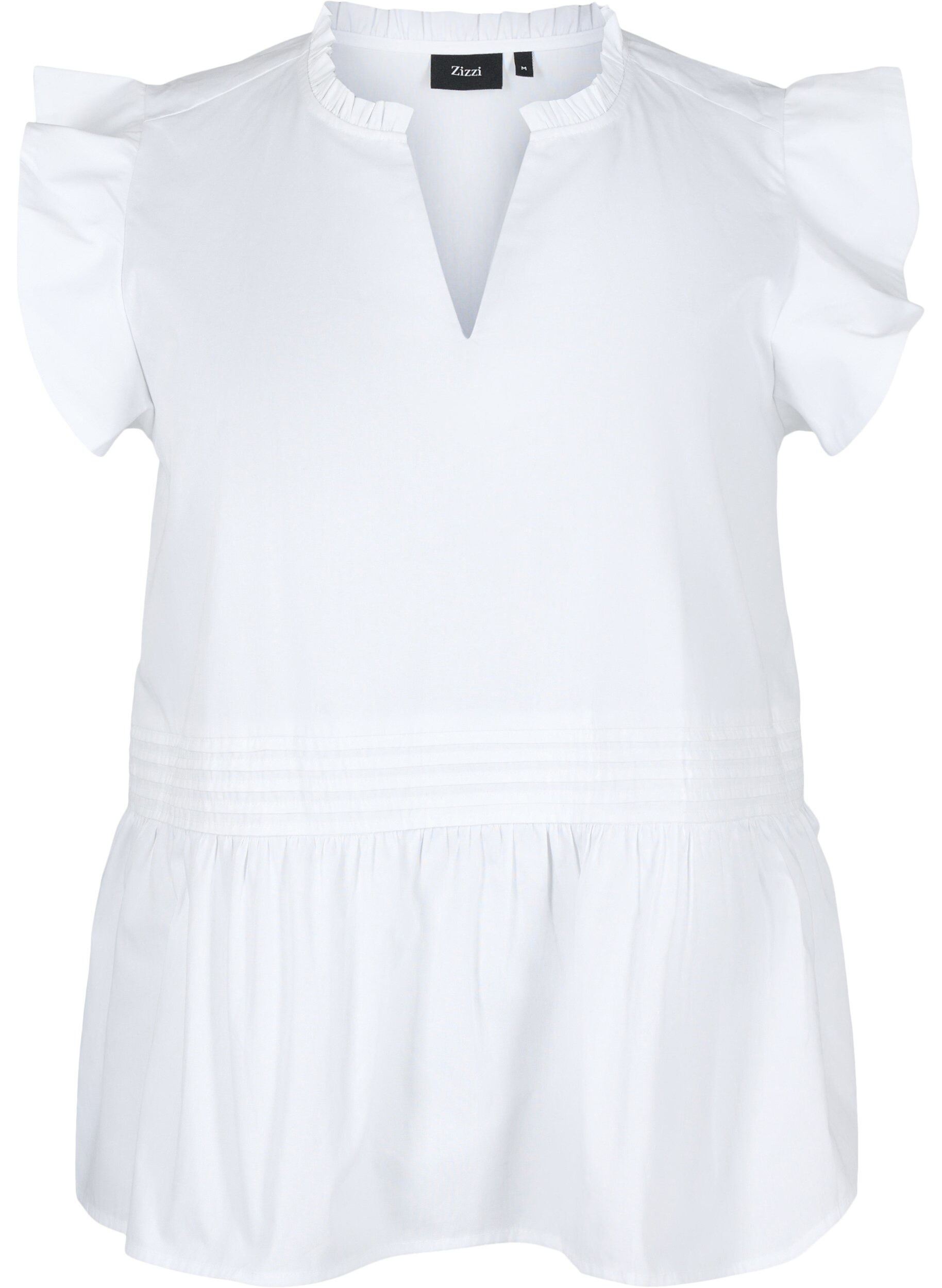 &Auml;rmelloses Top mit Biesen und R&uuml;schendetails