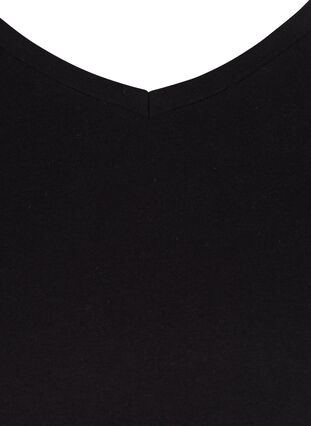 Einfarbiges basic T-Shirt aus Baumwolle, Black, Packshot image number 2