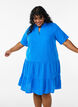 Kurzes A-Linien-Kleid aus Baumwollmusselin, Blau, Model image number 3