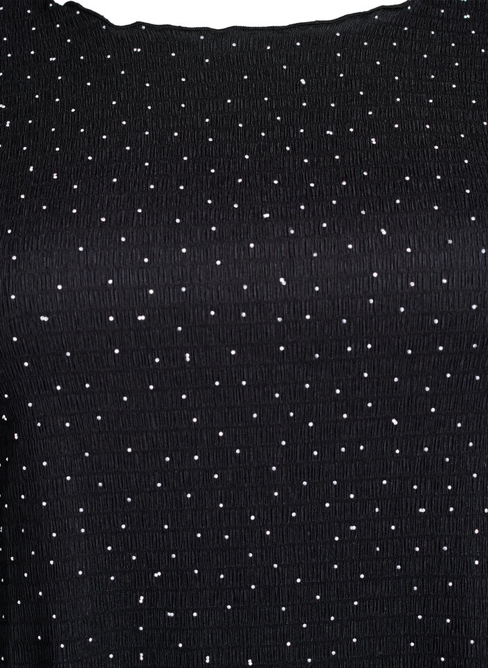 Kleid mit Strasssteinen und Bogenkanten, Schwarz, Packshot