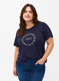 FLASH - T-Shirt mit Motiv, Navy Blazer Wave , Model