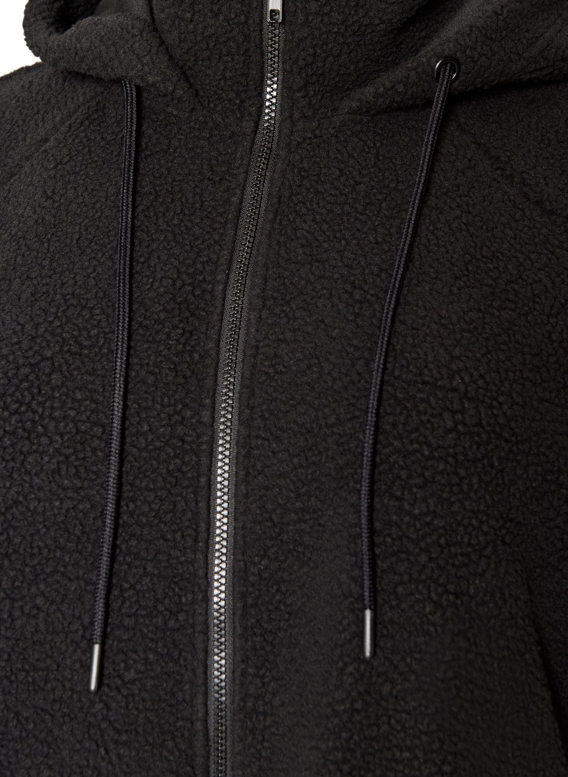 ZizziTeddyjacke mit Kapuze und Rei&szlig;verschluss, Schwarz, Packshot image number 2