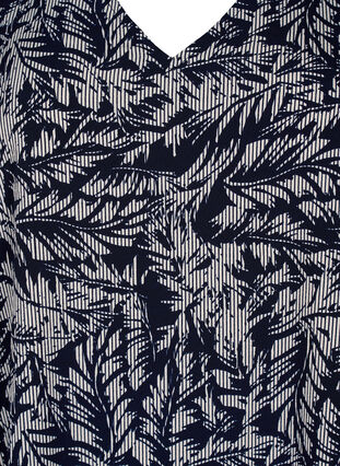 FLASH - Tunika mit V-Ausschnitt und Print, Off White Blue Leaf, Packshot image number 2
