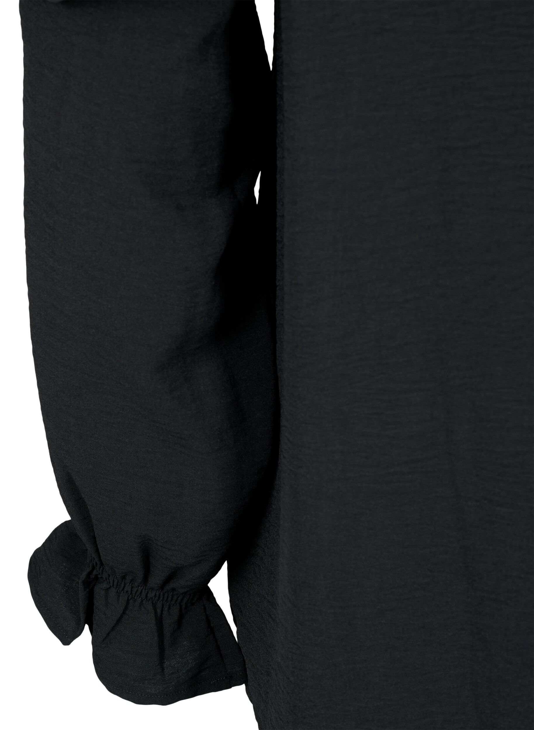 ZizziBluse mit R&uuml;schen und Kn&ouml;pfen, Black, Packshot image number 3