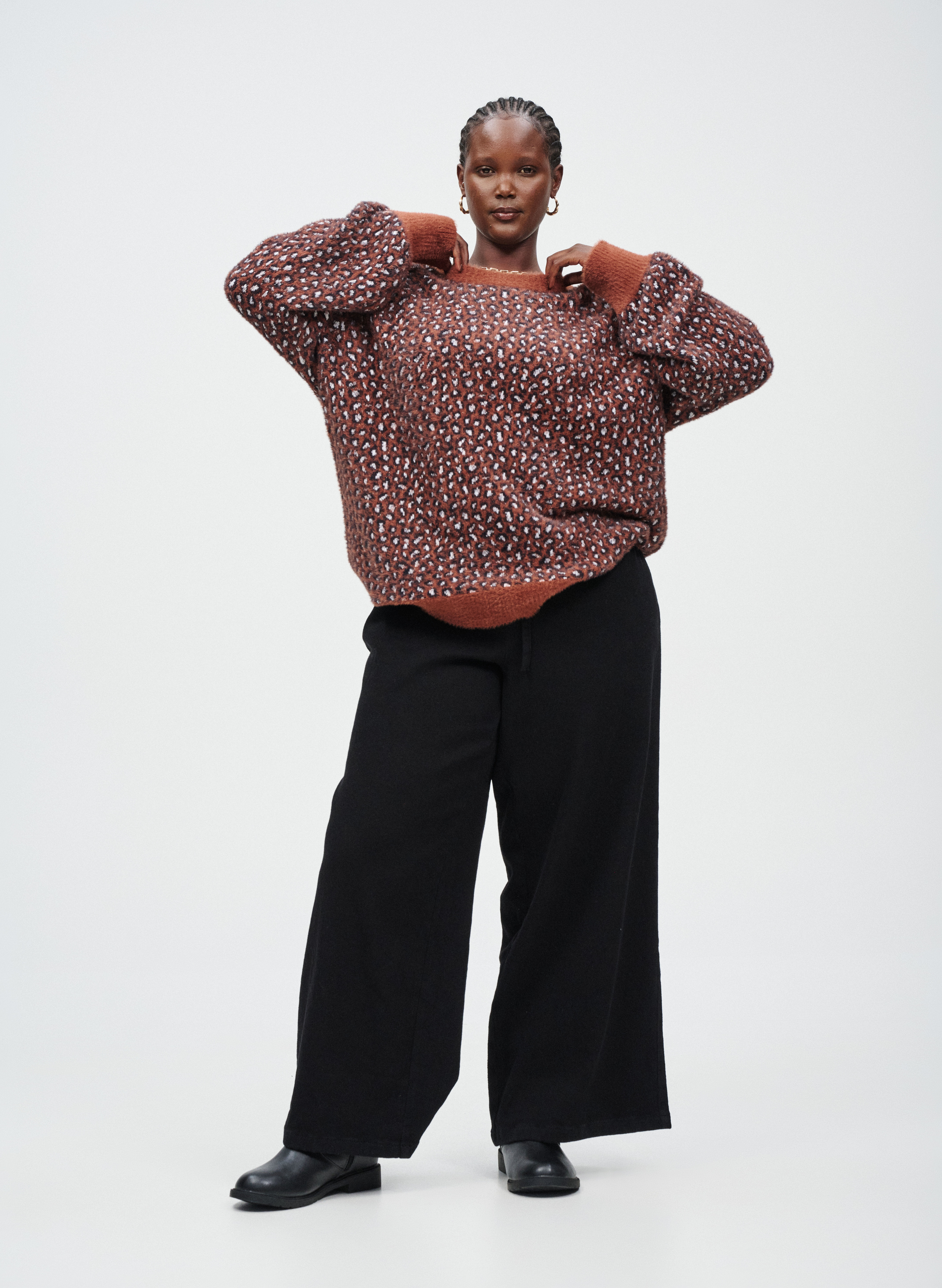 ZizziStrickpullover mit Leopardenmuster, , Model