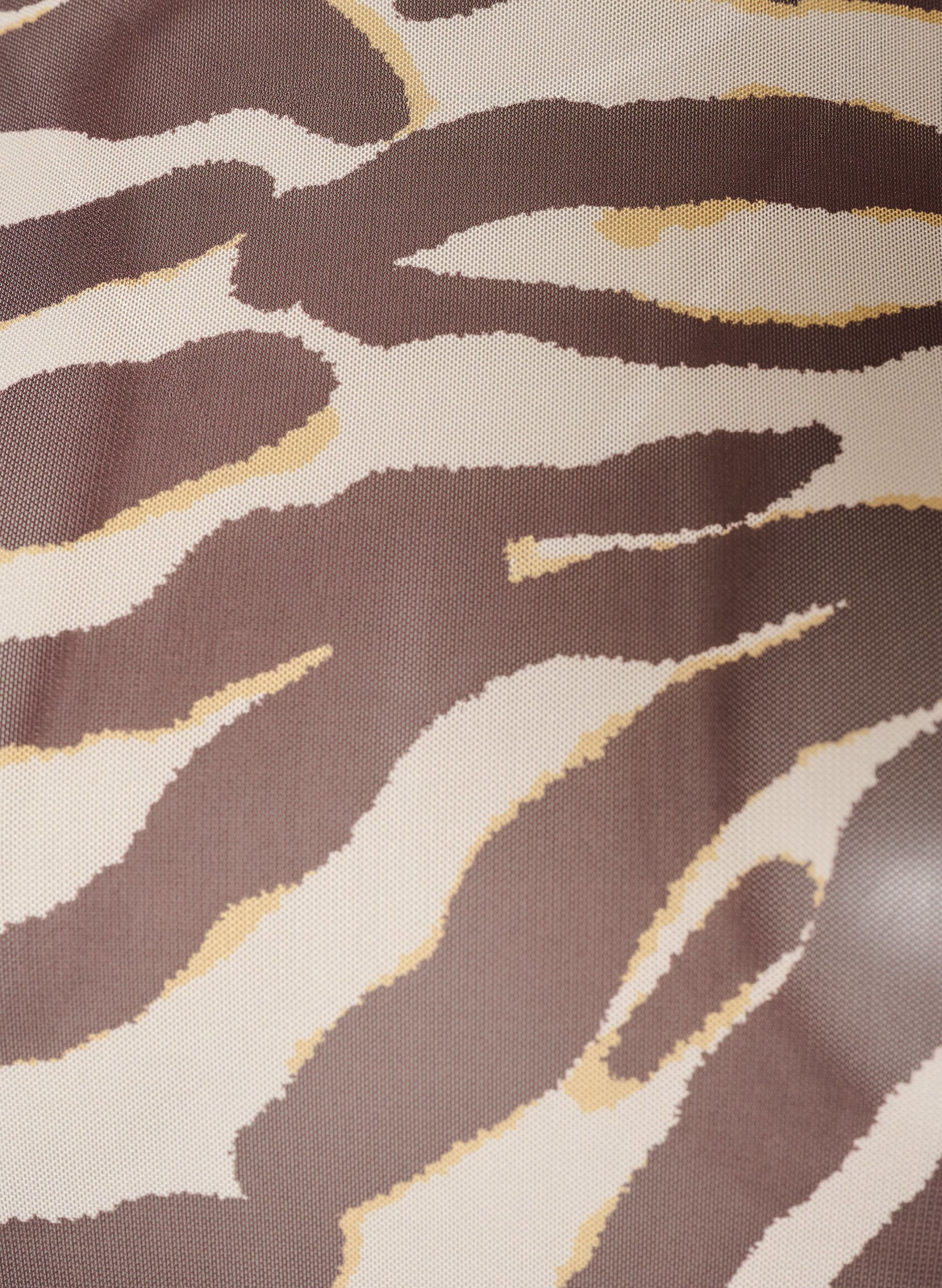 ZizziBluse aus Mesh mit Print, Braun, Packshot image number 2