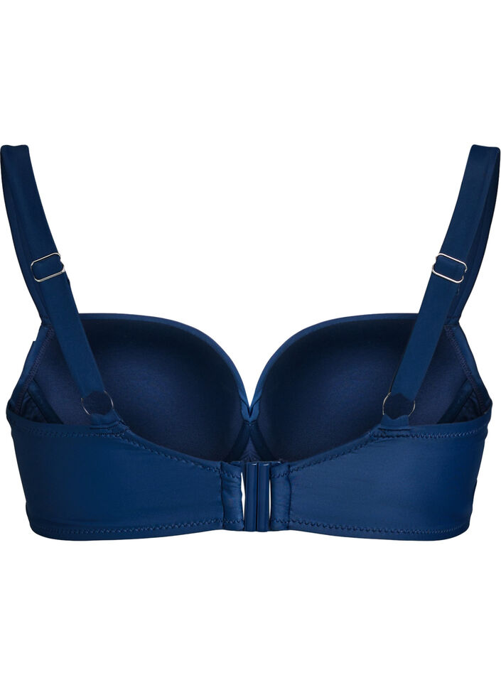 Bikinioberteil mit Bügel und Raffung, Blau, Packshot image number 1