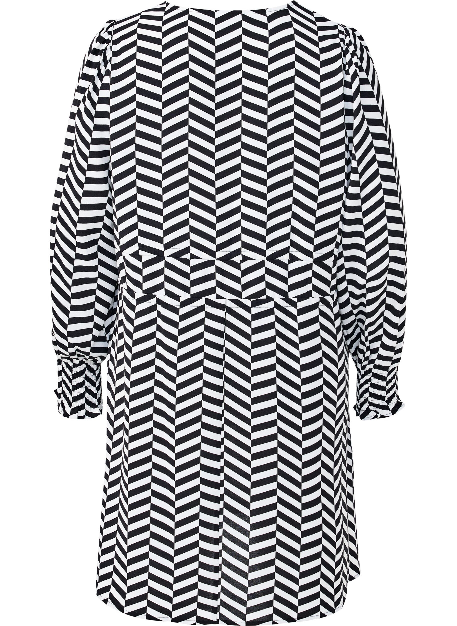 ZizziKleid mit Bindeg&uuml;rtel in der Taille, Schwarz, Packshot image number 1