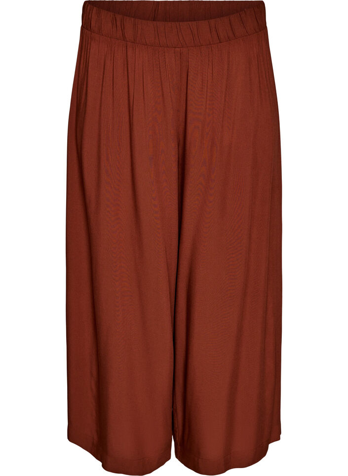 Culottes aus Viskose mit hoher Taille und weiten Beinen, Rot, Packshot image number 0