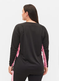 Skiunterhemd mit Kontraststreifen, Black w. Sea Pink, Model
