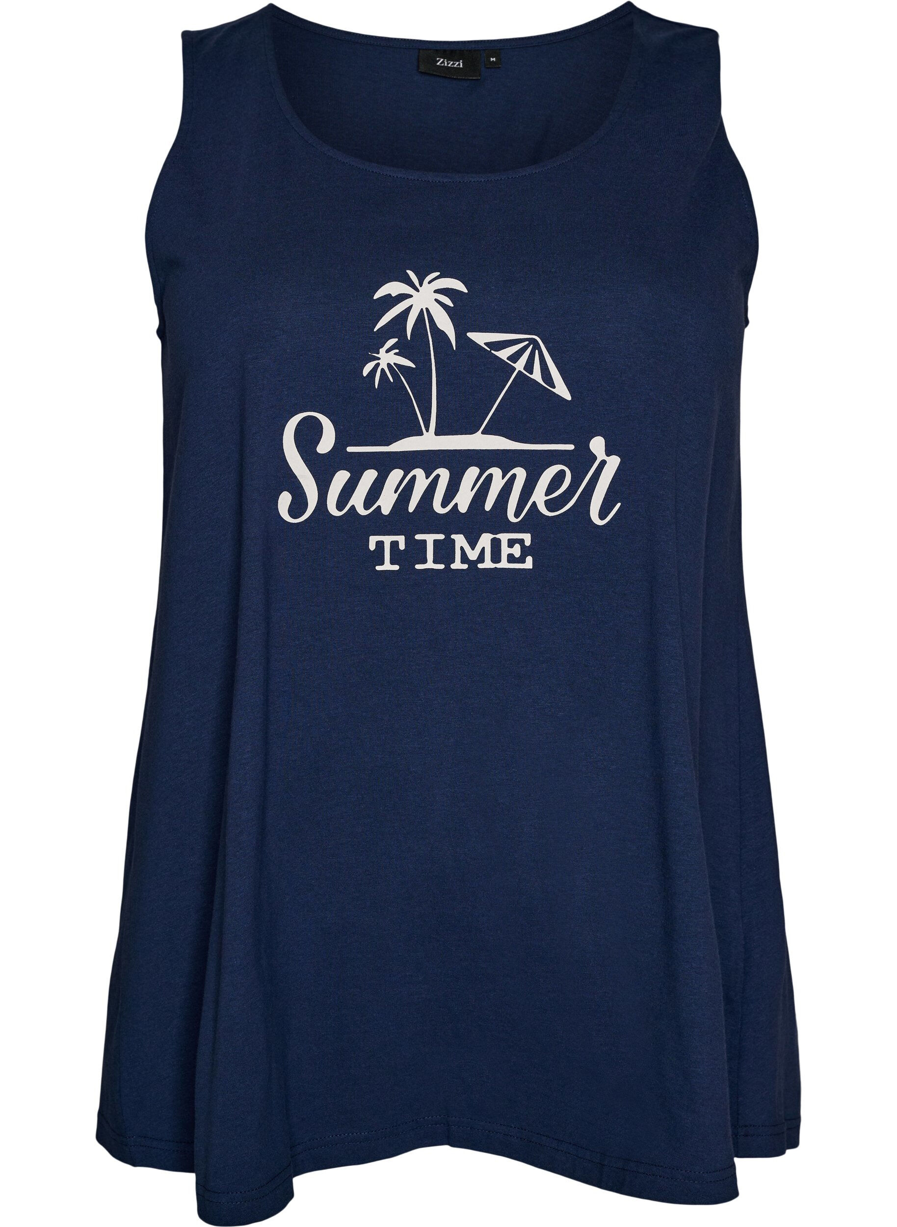 ZizziTop aus Baumwolle mit A-Linie, Blau, Packshot image number 0