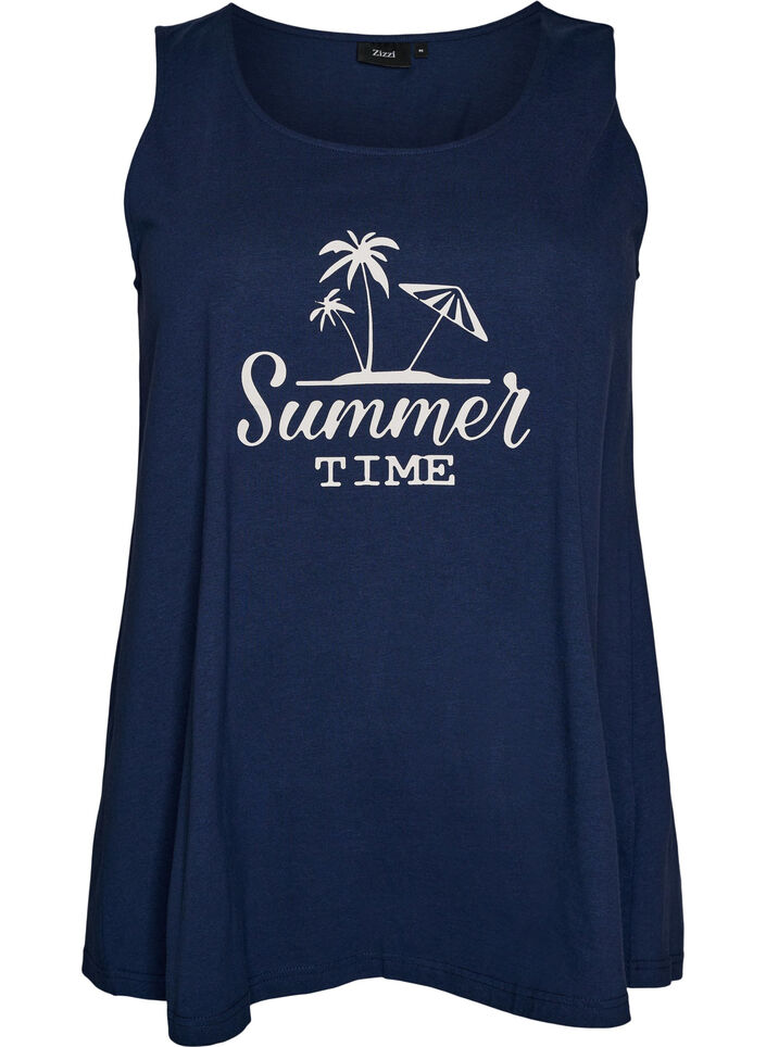 Top aus Baumwolle mit A-Linie, Blau, Packshot image number 0