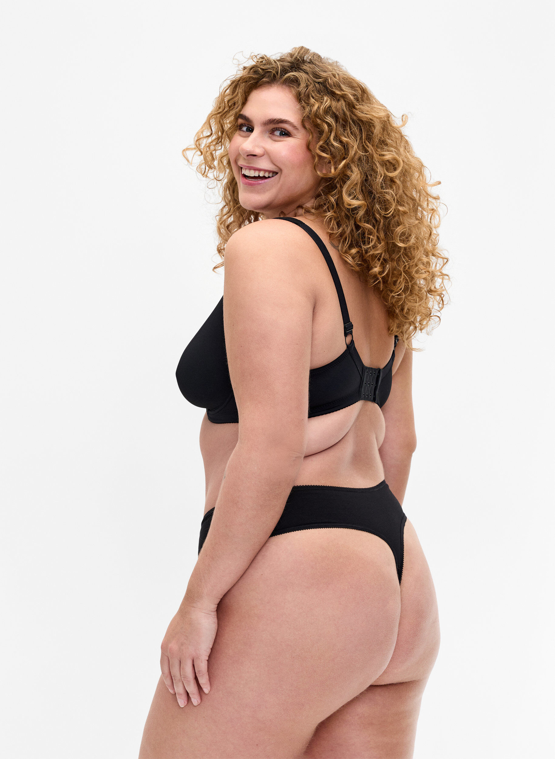 Zizzi7-pack G-String aus Baumwolle, Schwarz, Model image number 1