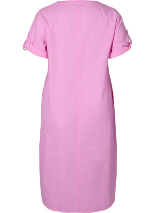 Langes kurzärmeliges Hemdkleid, Begonia Pink, Packshot image number 1