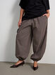 Ballonhose mit hoher Taille und Allover-Muster, Braun, Model image number 2