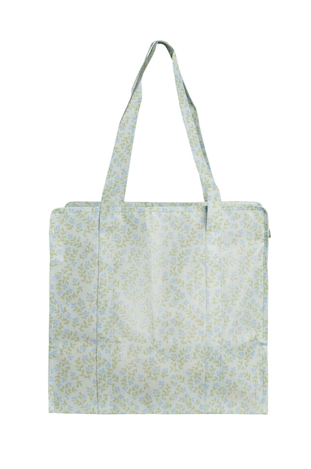 Einkaufstasche mit Rei&szlig;verschluss, Blau, Packshot image number 0