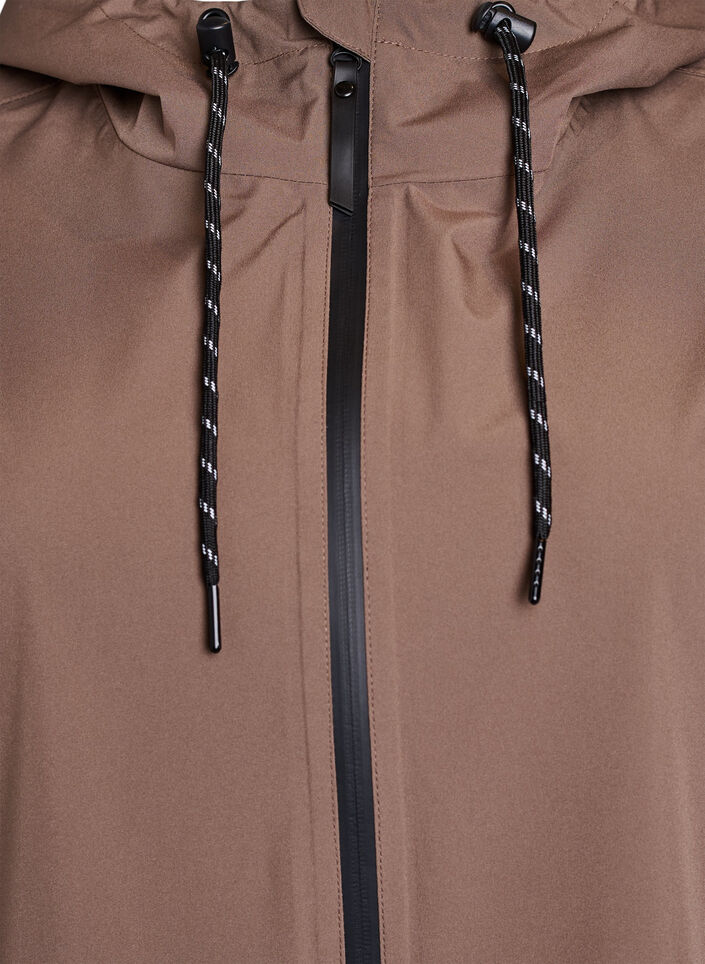 Regenjacke mit Taschen und Kapuze., Braun, Packshot image number 2